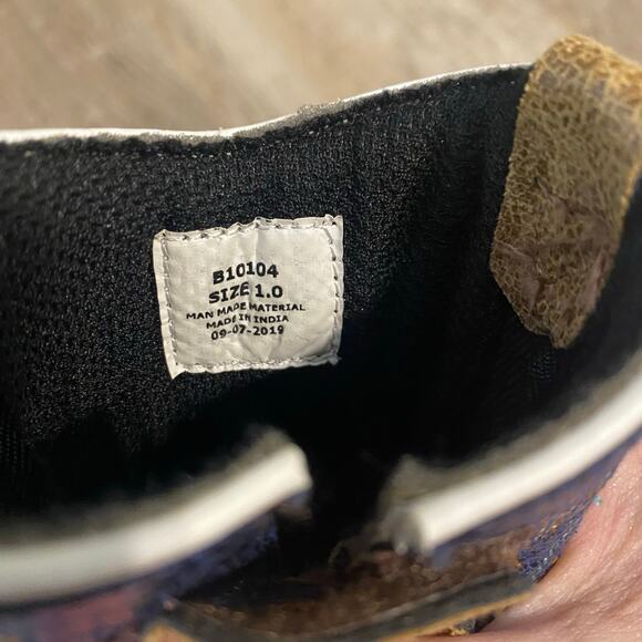 Old West Infant Cowboy Boots Size 1 Brown & Blue Western Baby shoes cowgirl - Picture 6 of 8